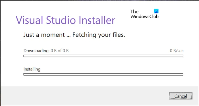 Programme d'installation de Visual Studio Bloqué lors du téléchargement