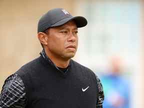 Golf - le 150e Open Championship - Old course, St Andrews, Écosse, Grande-Bretagne - 13 juillet 2022 Tiger Woods des États-Unis sur le green.