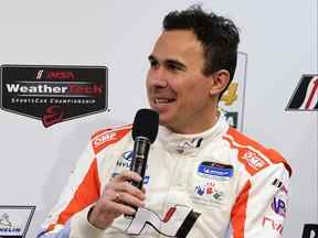 Robert Wickens répond aux questions lors d'une conférence de presse pour la course automobile de 24 heures Rolex au Daytona International Speedway, le jeudi 27 janvier 2022, à Daytona Beach, en Floride.