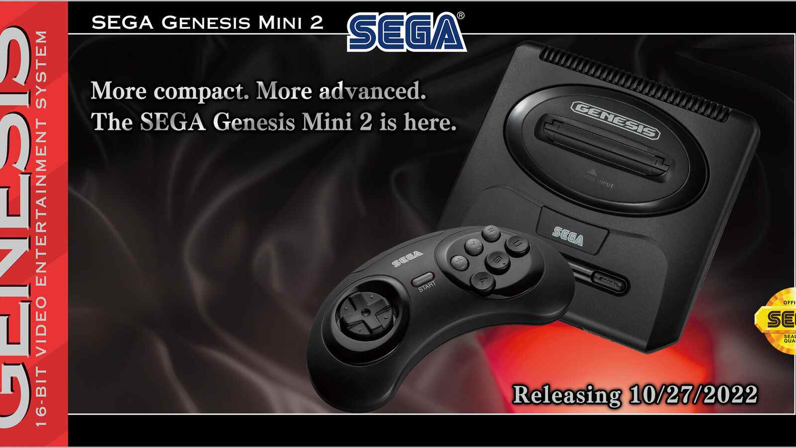 SEGA Genesis Mini 2 confirmé pour l'Amérique du Nord, lancement le 27 octobre

