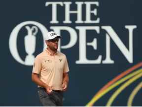 Corey Conners du Canada assiste à une ronde d'entraînement avant le 150e Open au St Andrews Old Course le 11 juillet 2022 à St Andrews, en Écosse.