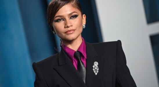 Zendaya walking on the red carpet at the 2022 Vanity Fair Oscar Party held at the Wallis Annenberg Center for the Performing Arts in Beverly Hills, CA on March 27, 2022. (Photo by Anthony Behar/Sipa USA)(Sipa via AP Images)