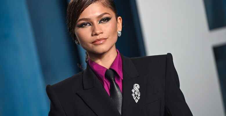 Zendaya walking on the red carpet at the 2022 Vanity Fair Oscar Party held at the Wallis Annenberg Center for the Performing Arts in Beverly Hills, CA on March 27, 2022. (Photo by Anthony Behar/Sipa USA)(Sipa via AP Images)