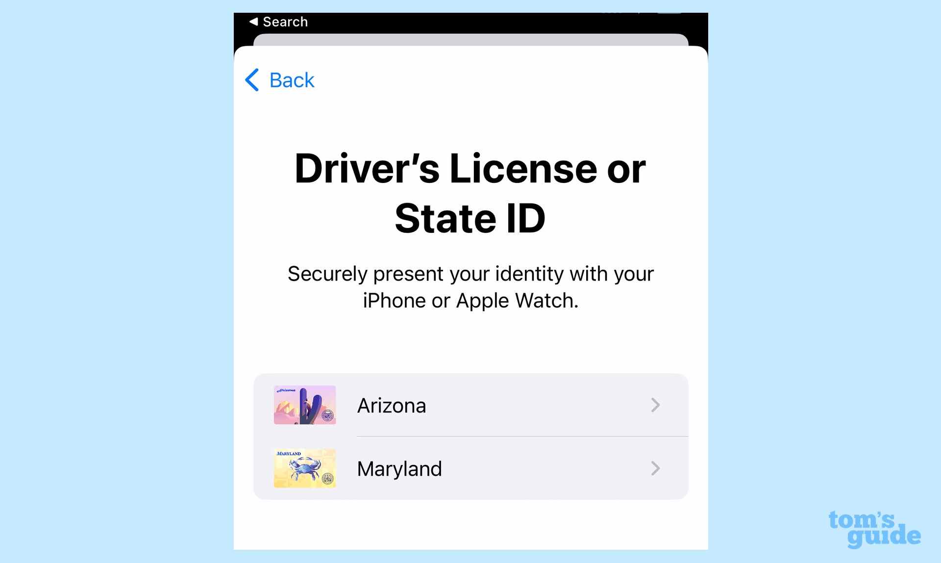 Cartes d'identité numériques stockées dans iOS16