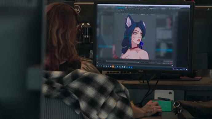 Ahri étant modélisé dans le projet L