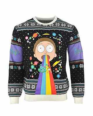 Pull de Noël Morty arc-en-ciel