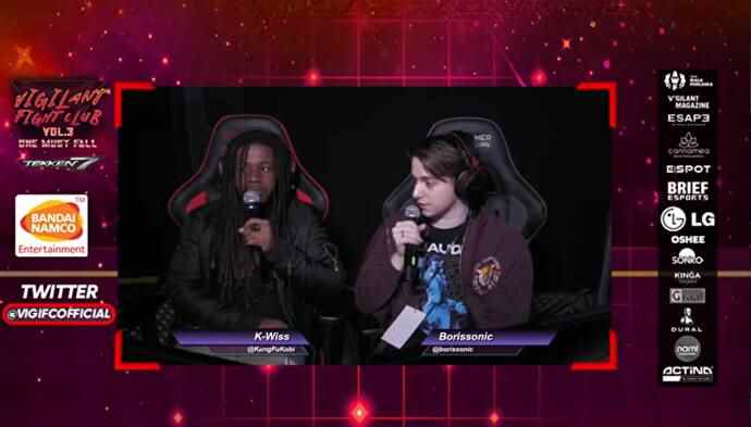 Les commentateurs du Vigilant Fight Club entre les matchs