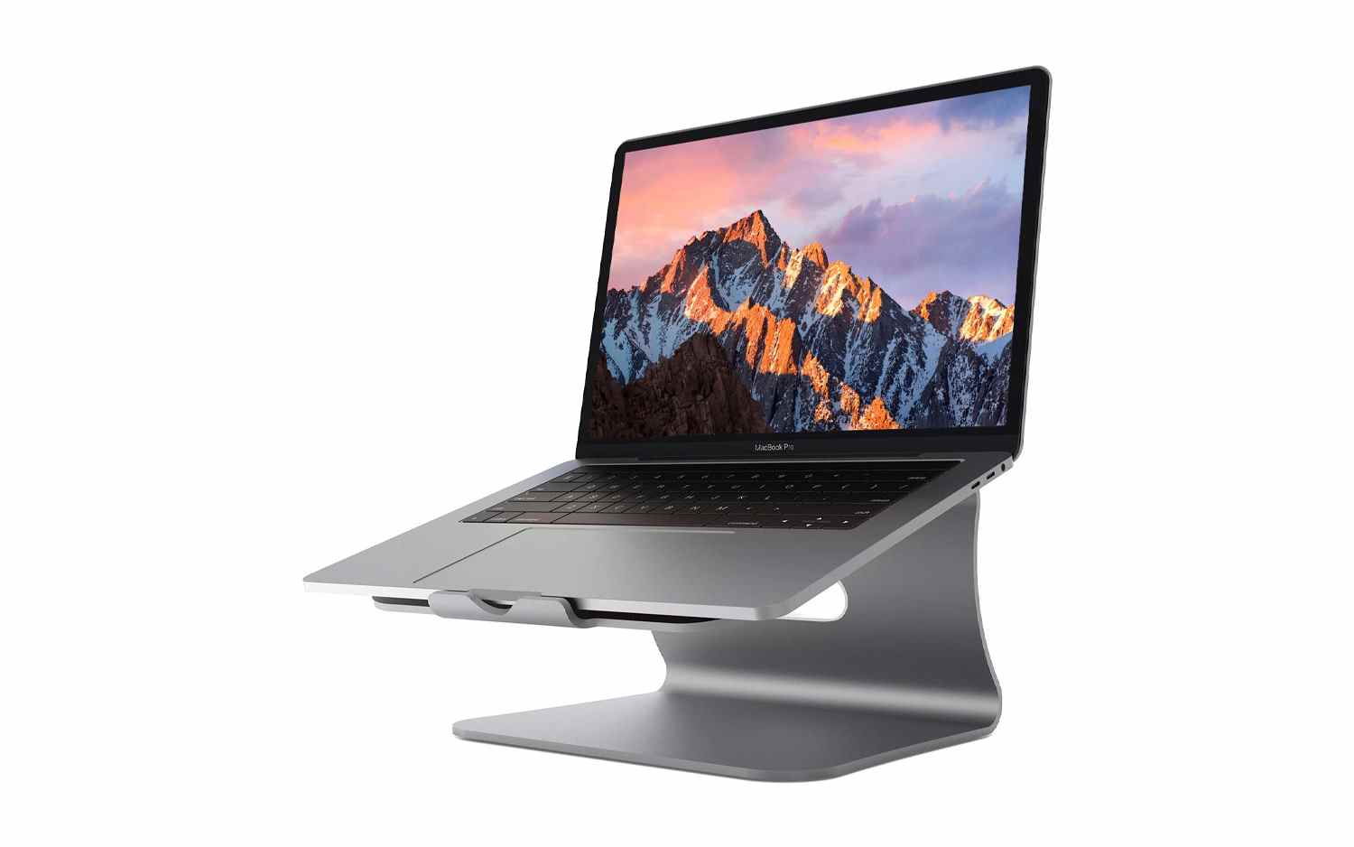 meilleurs accessoires de retour à l'école pour MacBook : support de refroidissement en aluminium Bestand sur fond blanc.