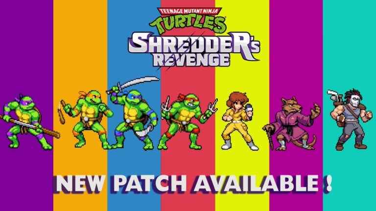 La mise à jour de Shredder's Revenge est maintenant disponible, notes de mise à jour
