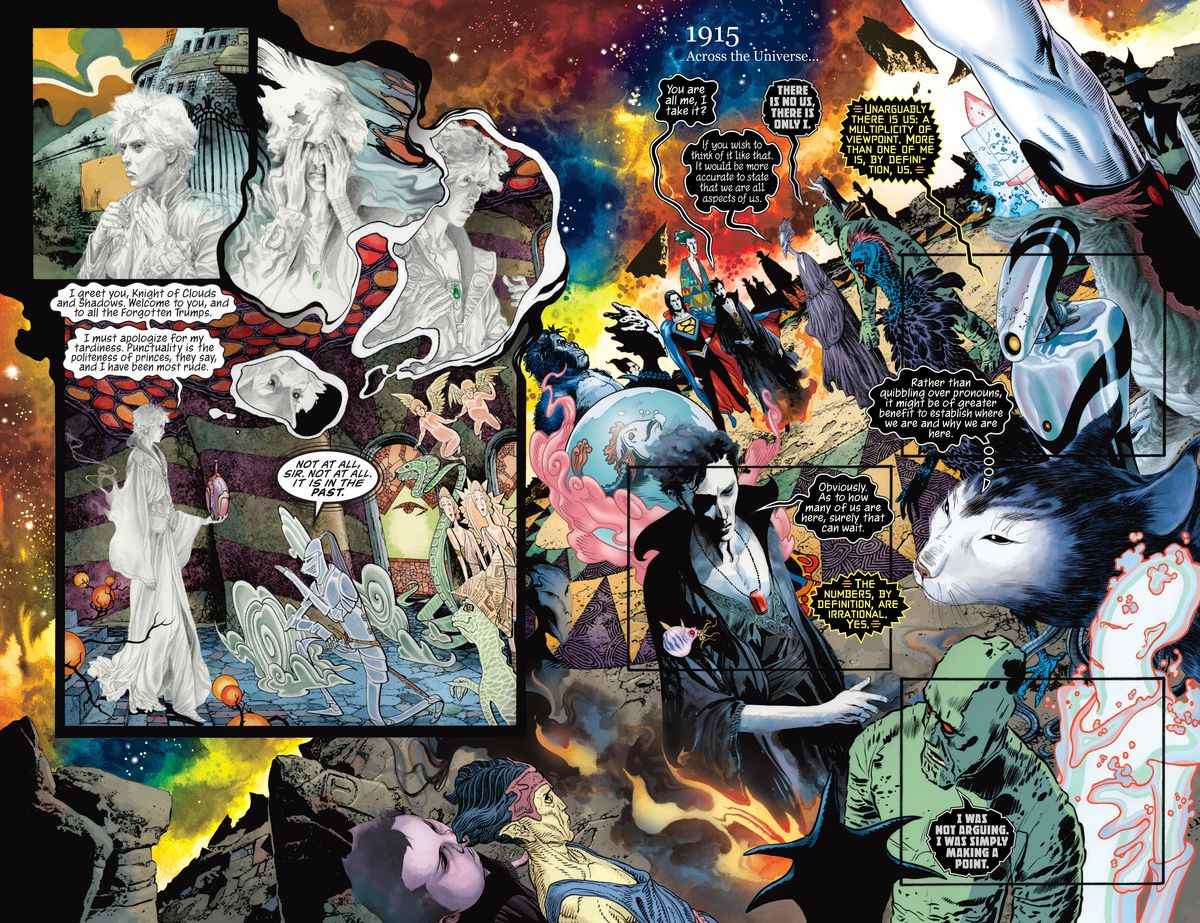 Mise en page généralisée sur double page du numéro 2 de The Sandman: Overture.