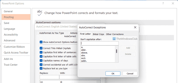 Comment ajouter ou supprimer des exceptions de correction automatique dans Word, Excel, PowerPoint