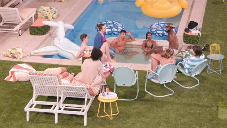 The Big Brother Houseguests by the pool on CBS