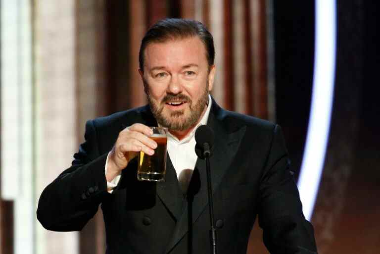 Ricky Gervais hosting the Golden Globes