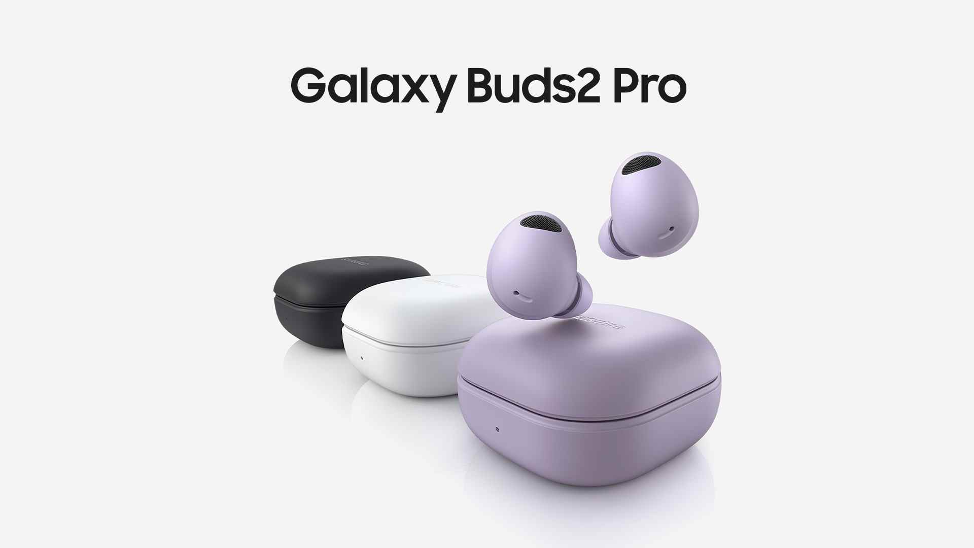 Nouveaux produits Samsung sur fond blanc