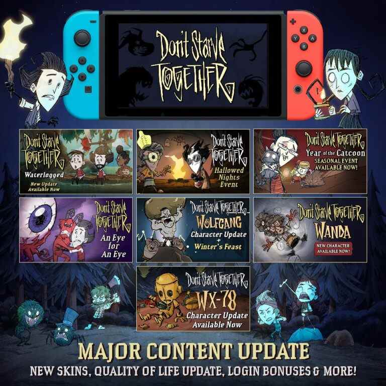 La mise à jour Don't Starve Together est maintenant disponible sur Switch, les notes de mise à jour
