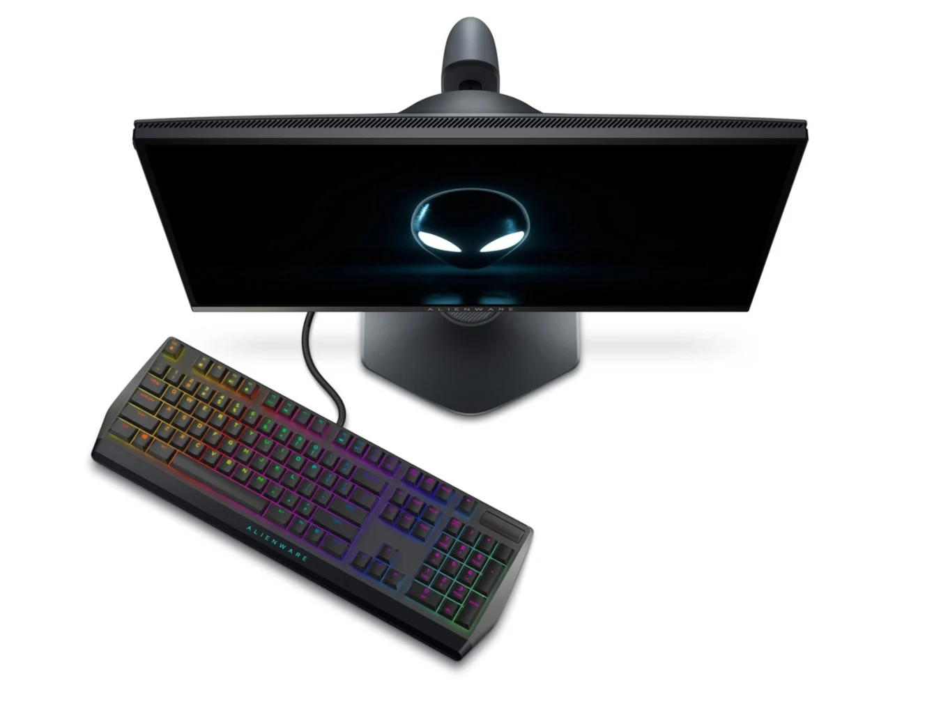 L'Alienware AW2523HF est doté d'un support hexagonal, une fonctionnalité qui, selon Dell, permet au moniteur de prendre moins de place. 