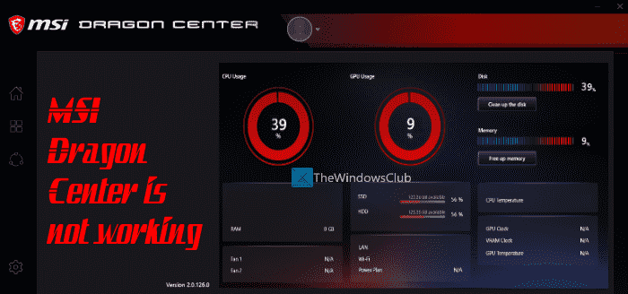MSI Dragon Center ne fonctionne pas sous Windows 11/10