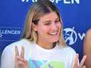 Eugenie Bouchard lors d'une conférence de presse à West Vancouver le 15 août 2022.