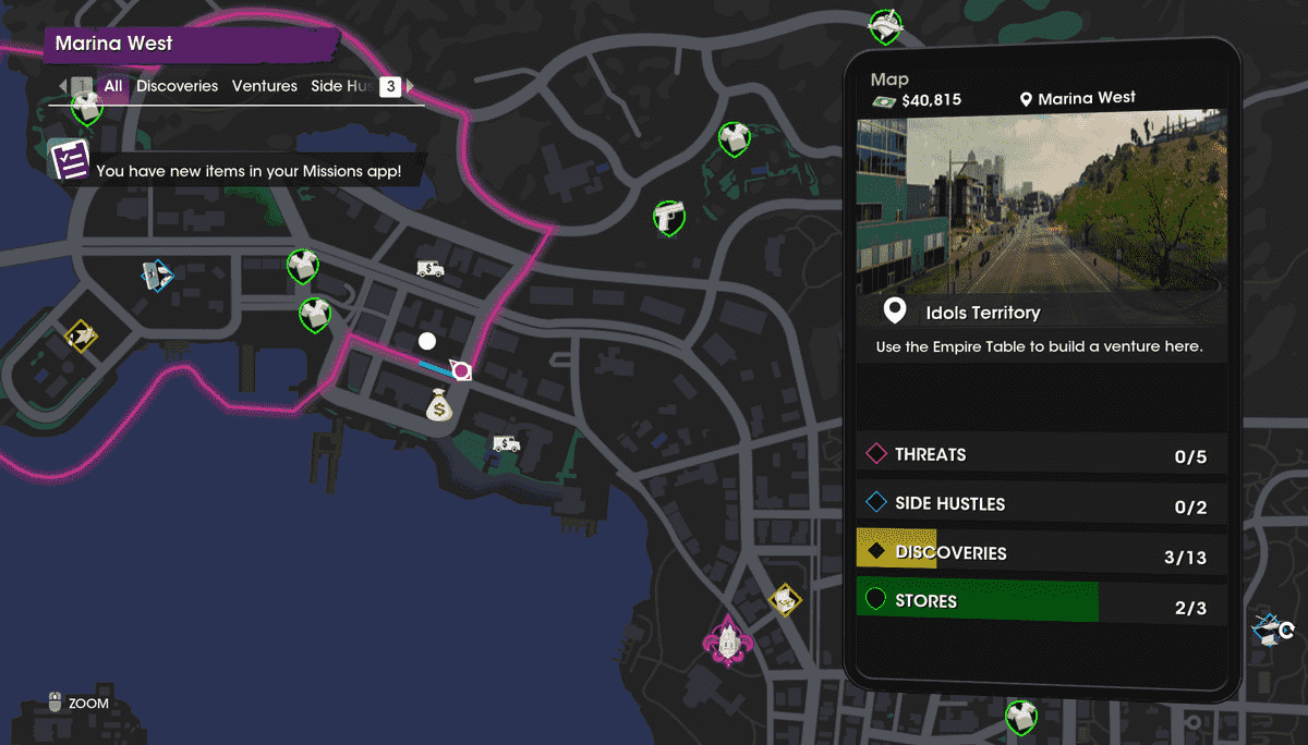 Une carte pour localiser le Red Faction Memorial Park à Saints Row.