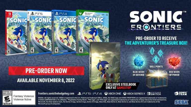 Le bonus de précommande de Sonic Frontiers dévoilé
