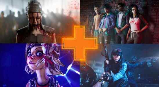 Upcoming Xbox One games - Clockwise from top left - Hellblade 2, Saints Row (2022), Rainbow Six Extraction, and Tiny Tina