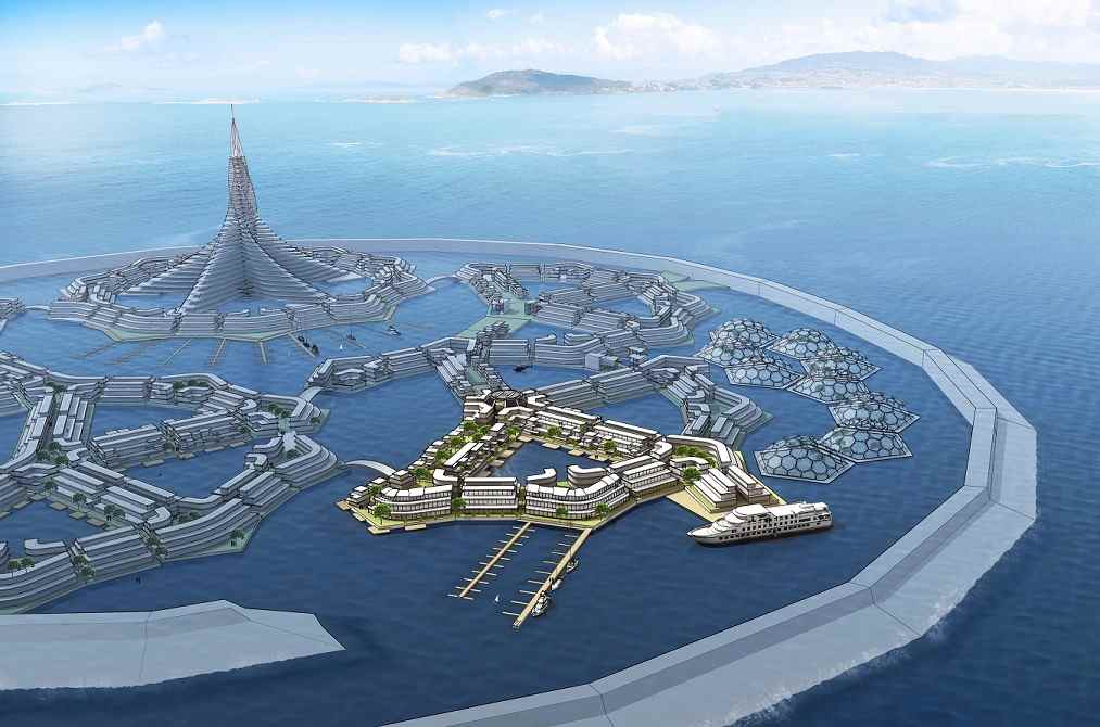 Une image conceptuelle du Seasteader's Institute, qui montre la vision de l'organisation