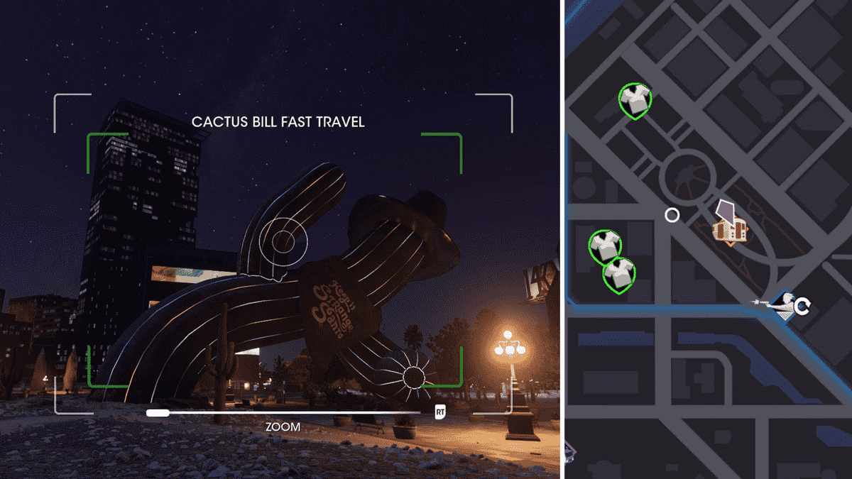 Emplacement et carte des photos de voyage rapide de Saints Row Cactus Bill