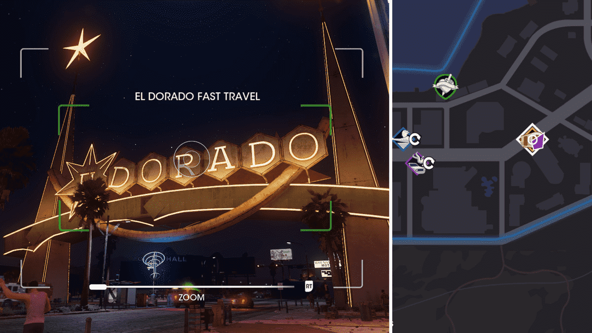 Emplacement et carte des photos de voyage rapide à Saints Row El Dorado