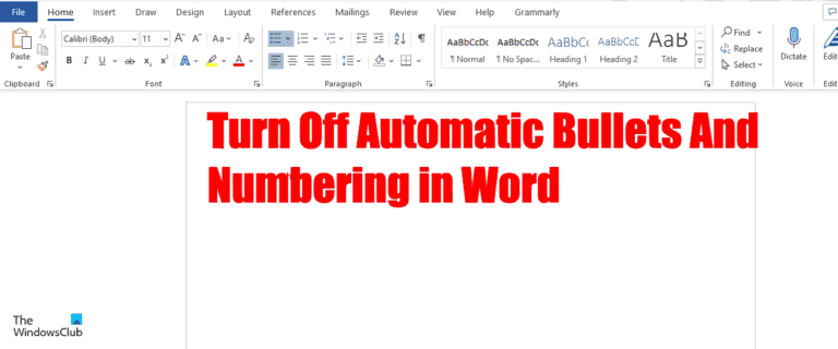 Désactiver les puces et la numérotation automatiques dans Word