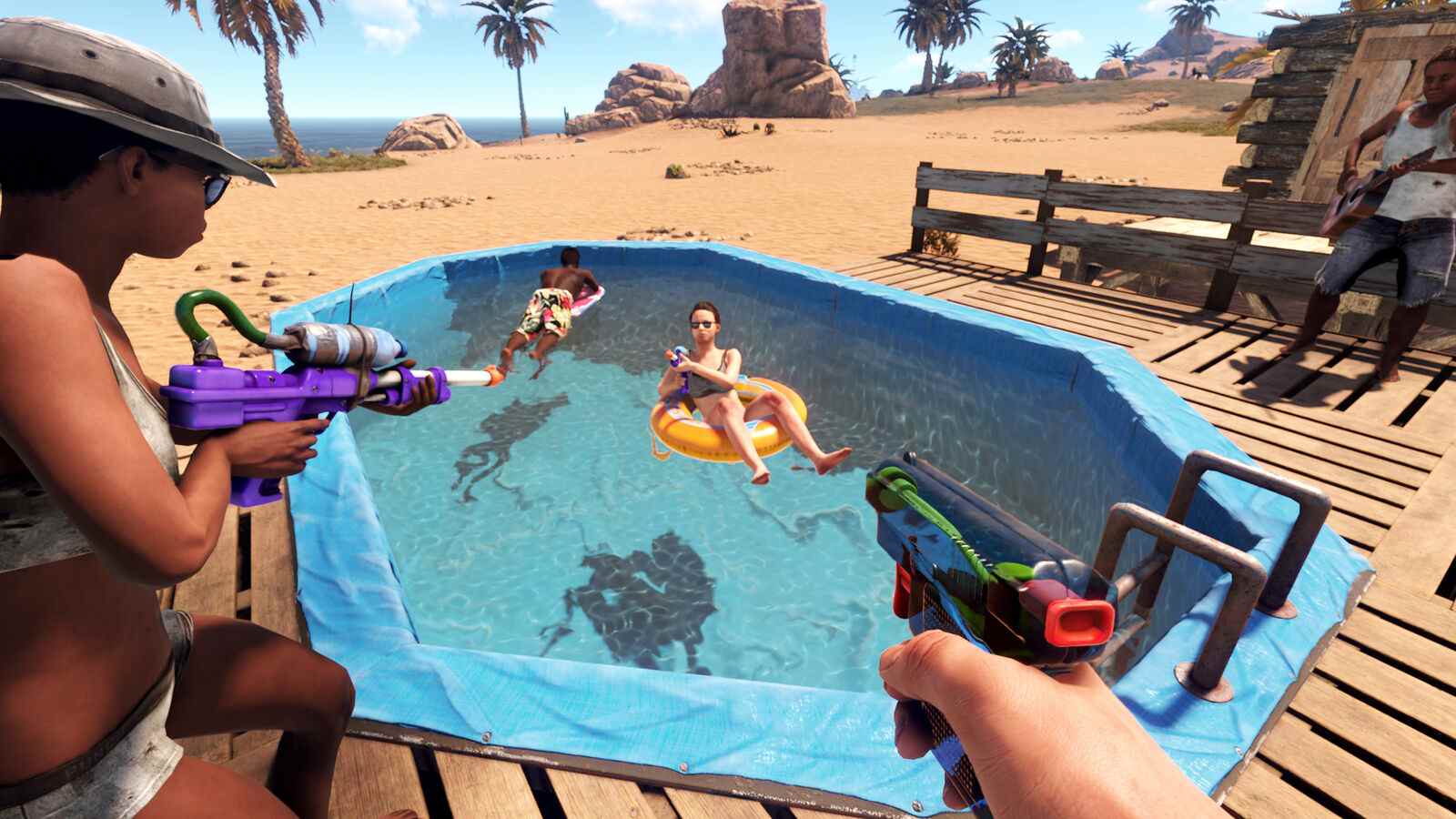 Le prochain pack DLC de Rust ajoute des piscines, des tubes et des pistolets à eau

