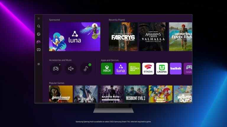 Amazon Luna arrive aujourd'hui sur Samsung Gaming Hub
