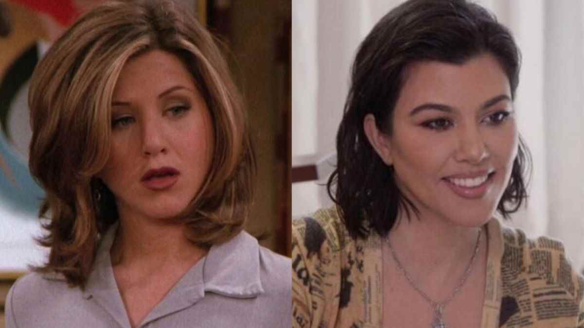 Jennifer Aniston The Rachel haircut in Friends, Kourtney Kardashian in Hulu reality series