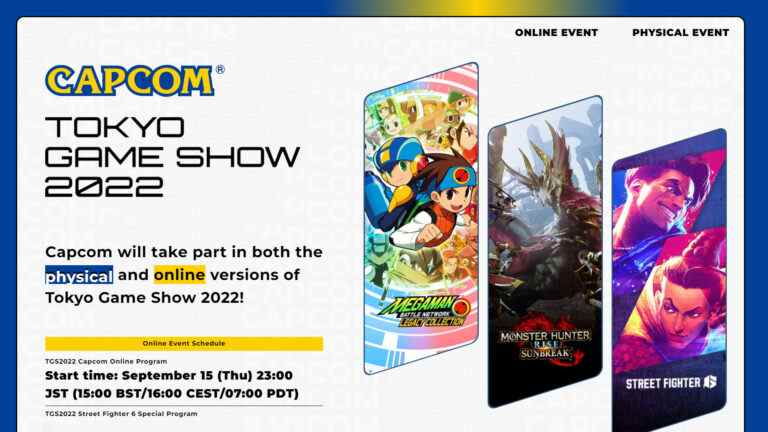 Capcom annonce la programmation partielle du TGS 2022, le calendrier    
