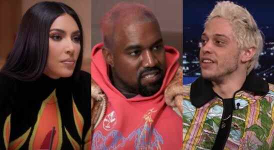 Kim Kardashian on The Kardashians; Kanye West on Keeping Up With the Kardashians; Pete Davidson on The Tonight Show with Jimmy Fallon.