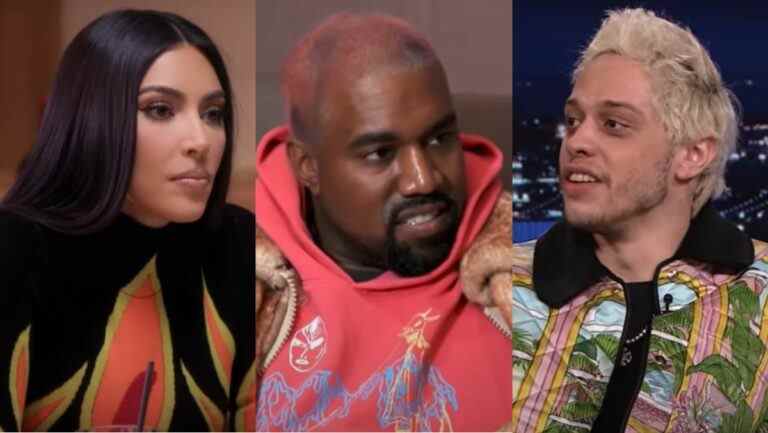 Kim Kardashian on The Kardashians; Kanye West on Keeping Up With the Kardashians; Pete Davidson on The Tonight Show with Jimmy Fallon.