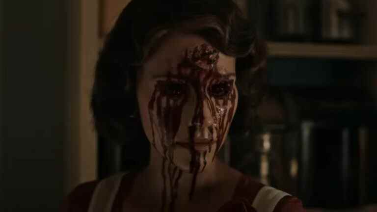 Woman with bloody face in Guillermo del Toro