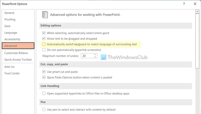 Comment changer automatiquement le clavier pour correspondre à la langue du texte dans Word, PowerPoint et Publisher