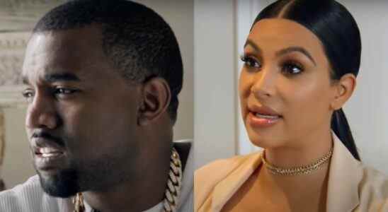 screenshots of Kanye West and Kim Kardashian