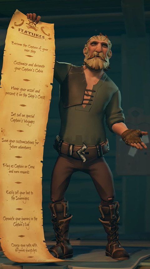 Caractéristiques de la capitainerie de Sea of ​​Thieves