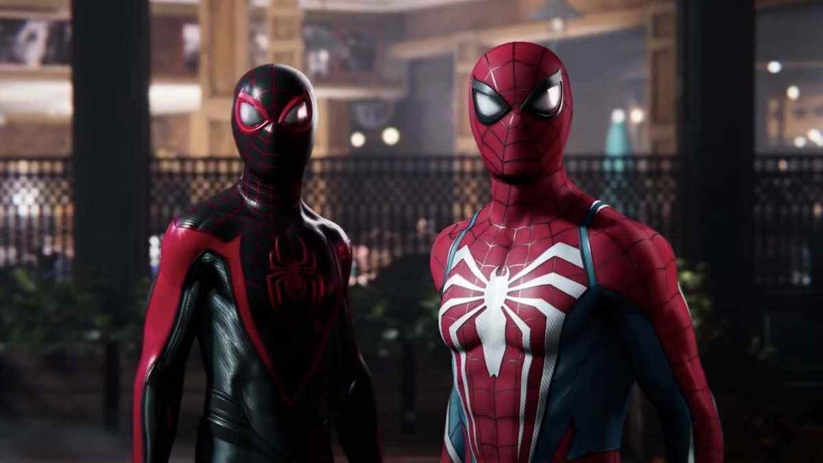 Peter Parker and Miles Morales in the trailer for Marvel