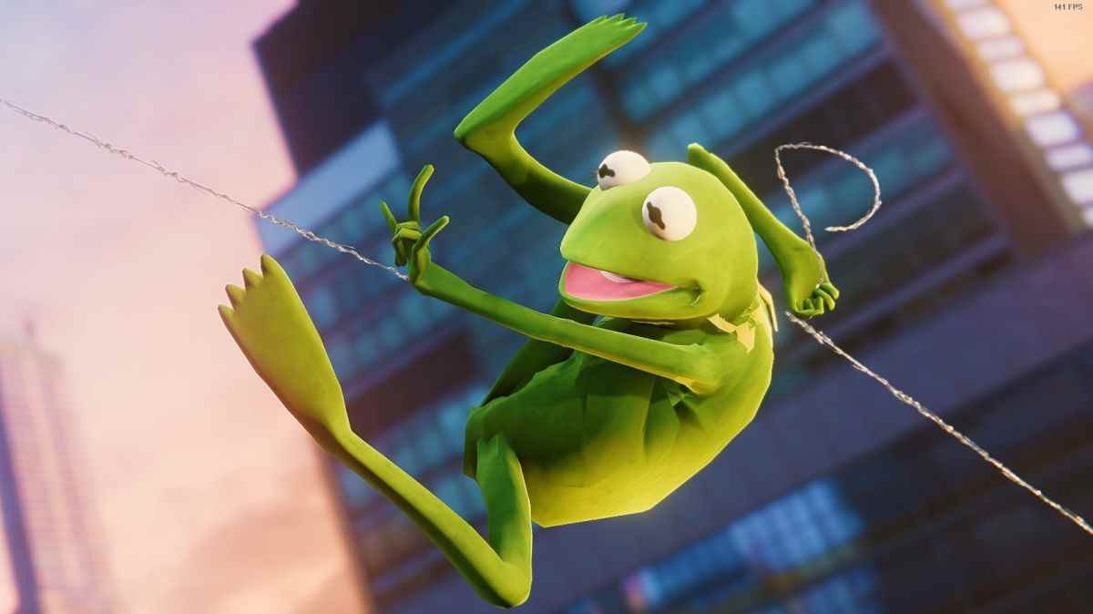 Kermit in Spider-Man.