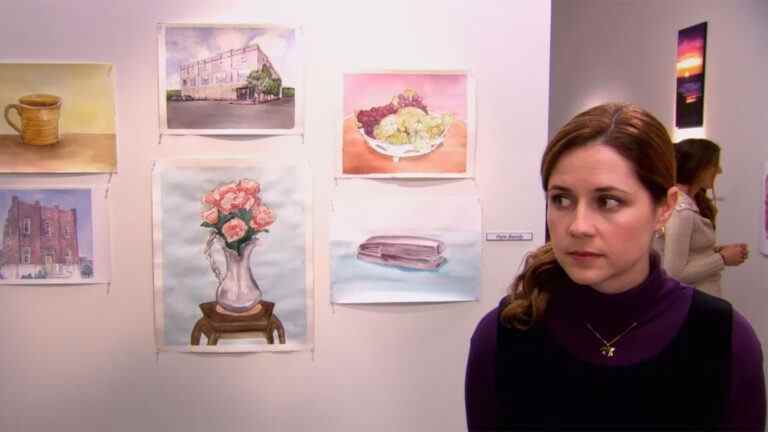 La célèbre aquarelle Dunder Mifflin de Pam du bureau est un mensonge
