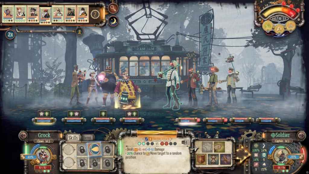 Capture d'écran Circus Electrique de Steam présentant le gameplay et l'interface utilisateur