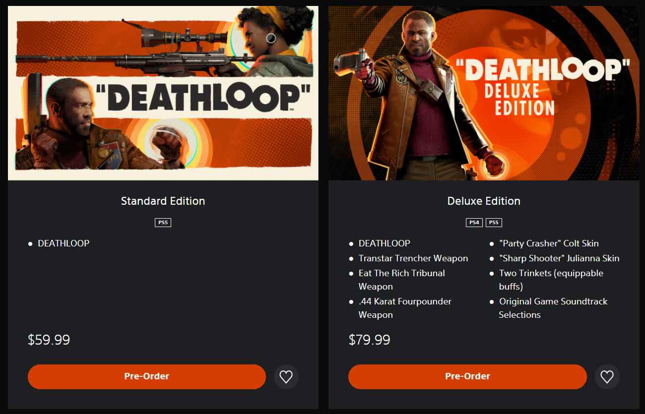 Liste PlayStation Store Deathloop