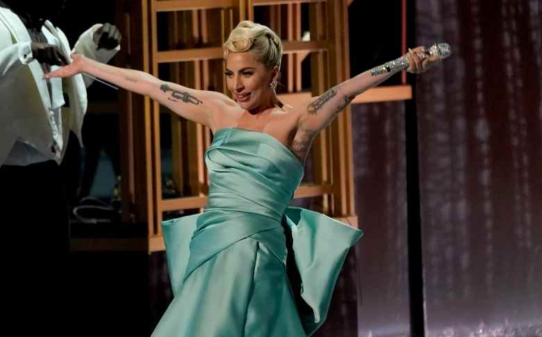 Lady Gaga performs a medley at the 64th Annual Grammy Awards on Sunday, April 3, 2022, in Las Vegas. (AP Photo/Chris Pizzello)