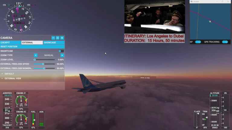 Les streamers Microsoft Flight Sim s'habillent pour un long trajet de 16 heures

