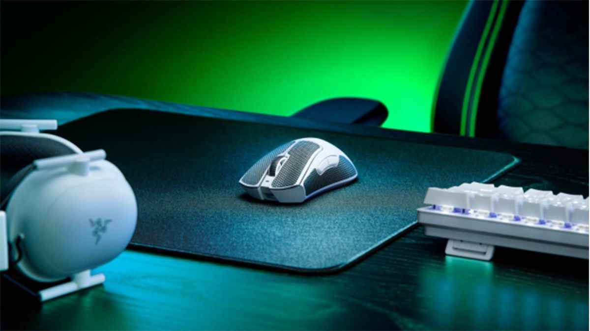 Razer DeathAdder V3 gaming mouse on a desk