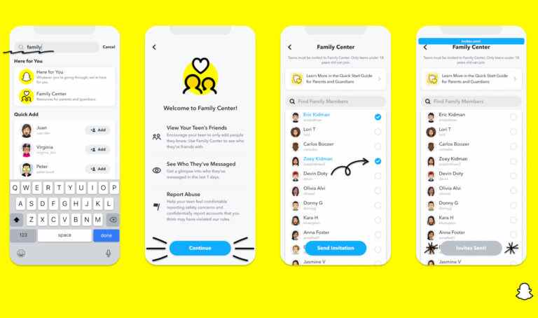 Snapchat Family Center montre aux parents la liste d’amis de leurs enfants