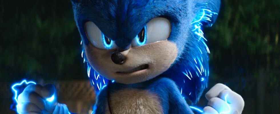 Sonic the Hedgehog charged with blue electricity