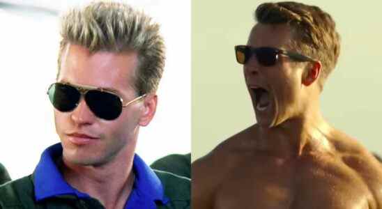 Top Gun: Maverick: La star originale de Top Gun Val Kilmer et le débutant Glen Powell ont passé un moment amusant dans un ascenseur alors que Maverick s'emballait